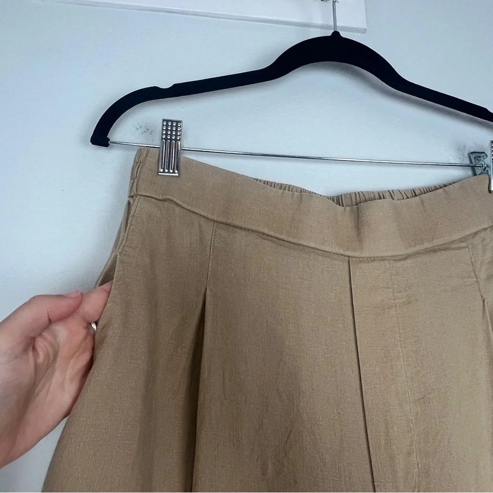 United Colors of Benetton | Tan Linen Pants Wide Leg  Breathable Summer Casual M - Picture 3 of 8